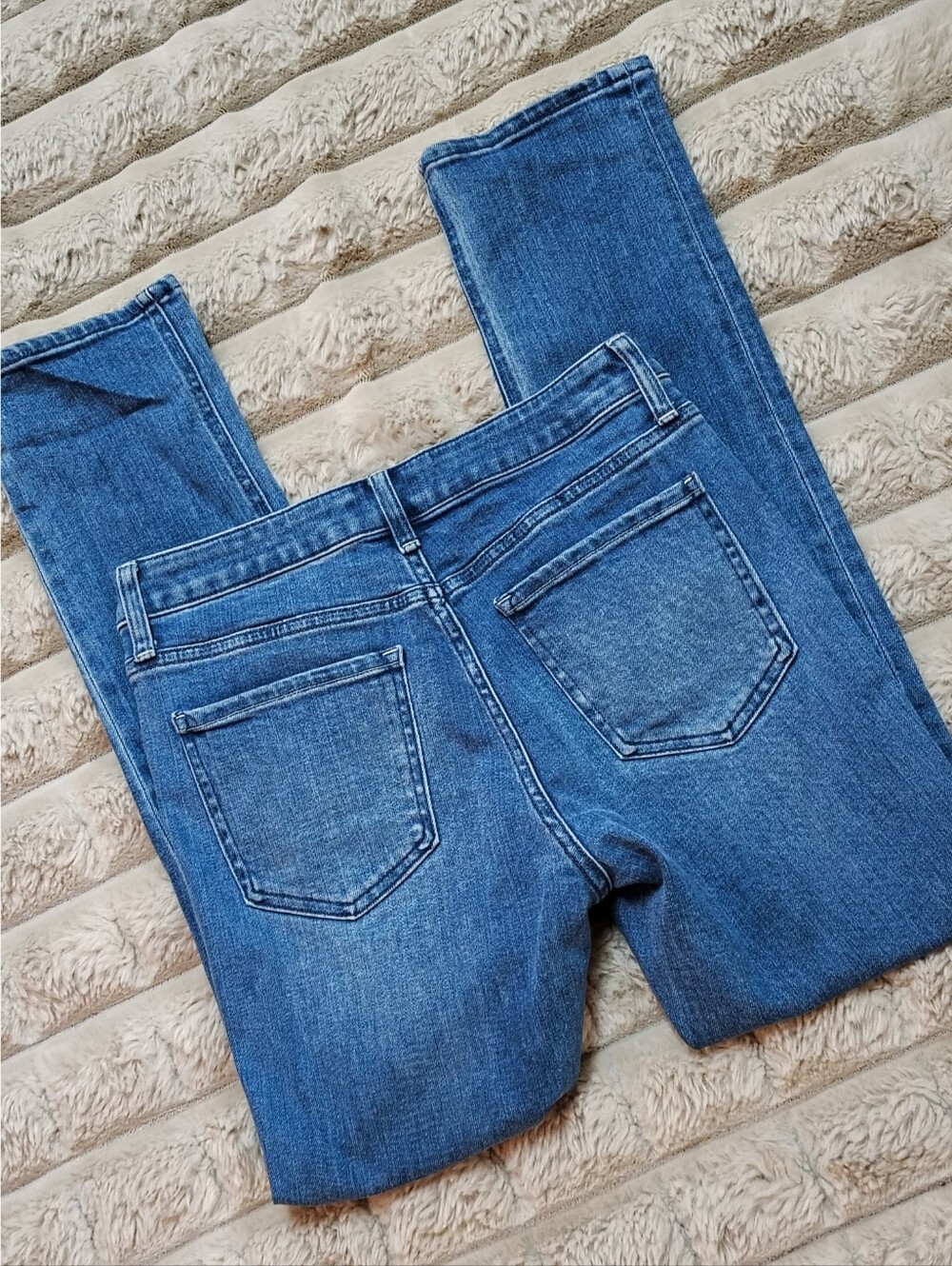 Quince Stretch Mid Rise Slim Straight Jeans Women's 27 Medium Wash Minimalist - Picture 14 of 14